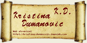 Kristina Dumanović vizit kartica